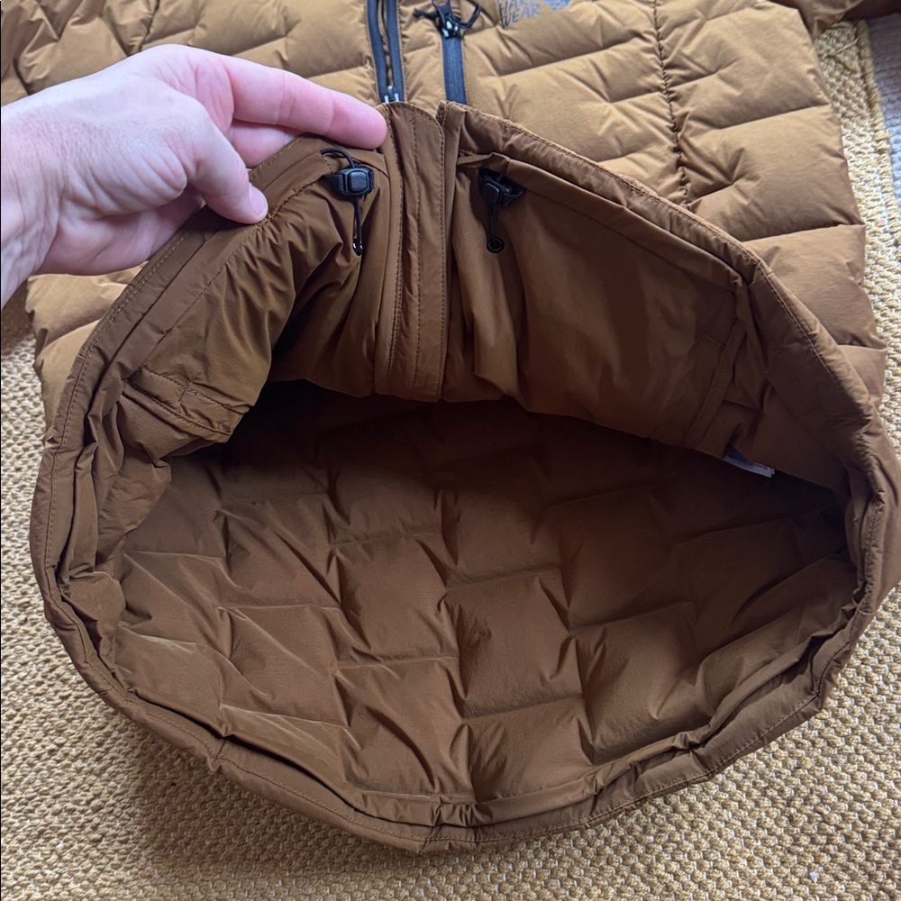 Mountain Hardwear stretchdown hoody jacket full zip golden brown mens S NEW - Picture 6 of 11